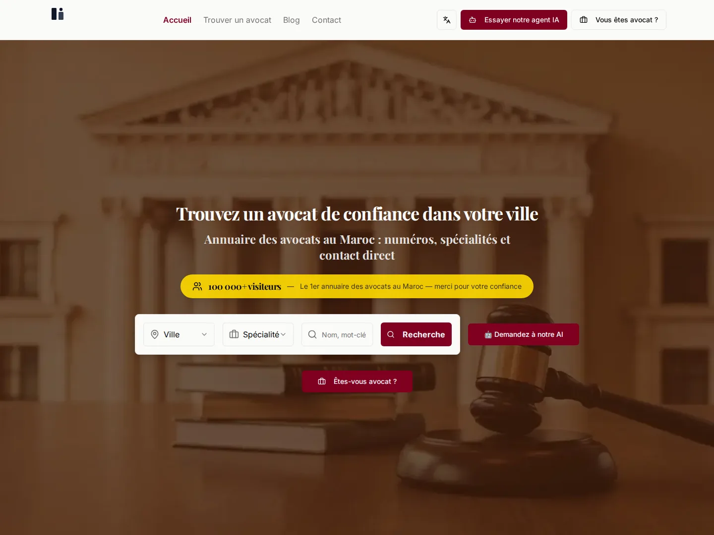 Aperçu du site Annuaire des Avocats